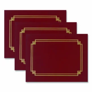 Great Papers!® Premium Textured Certificate Holder, 3/Pack, Burgundy, 12.65 x 9.75 inches
