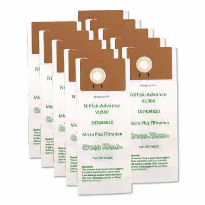 Green Klean® Replacement Vacuum Bags, Fits Advance VU500, 10/Pack