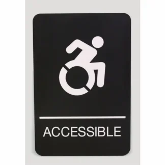 Headline® Sign ADA Sign, Accessible, Black Face with White Graphics