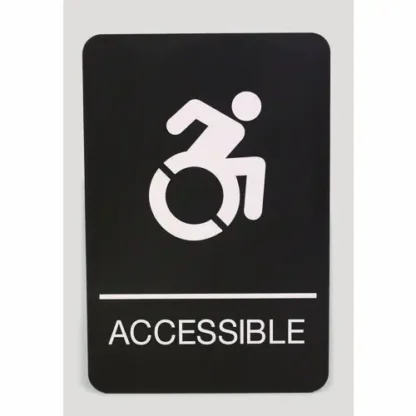 Headline® Sign ADA Sign, Accessible, Black Face with White Graphics