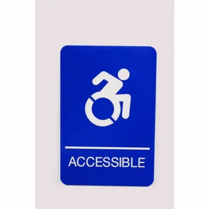 Headline® Sign ADA Sign, Accessible, Blue Face, White Graphics