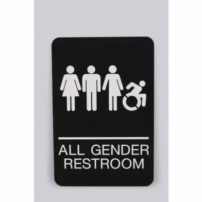 Headline® Sign ADA Sign, All Gender Restroom, Black with White Graphics