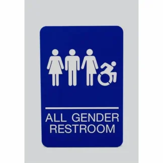 Headline® Sign ADA Sign, All Gender Restroom, Blue Face with White Graphics
