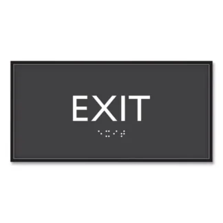 Headline® Sign ADA Sign, Exit, Plastic, Clear/White