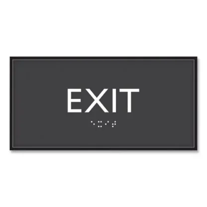 Headline® Sign ADA Sign, Exit, Plastic, Clear/White