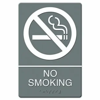 Headline® Sign ADA Sign, No Smoking Symbol w/Tactile Graphic, Gray