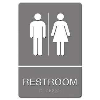 Headline® Sign ADA Sign, Restroom Symbol Tactile Graphic, Gray