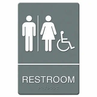 Headline® Sign ADA Sign, Restroom/Wheelchair Accessible Tactile Symbol, Molded Plastic