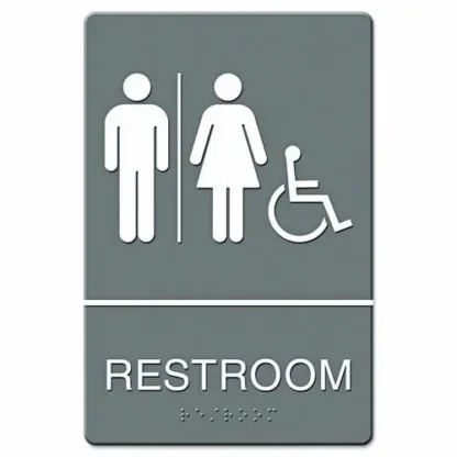 Headline® Sign ADA Sign, Restroom/Wheelchair Accessible Tactile Symbol, Molded Plastic