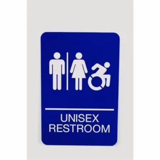 Headline® Sign ADA Sign, Unisex Restroom, Blue with White Graphics