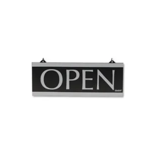 Headline® Sign Century Series Reversible Open/Closed Sign with Suction Mount, Black