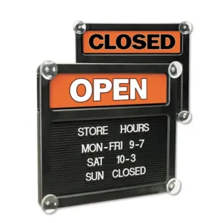 Headline® Sign Double-Sided Open/Closed Sign w/Plastic Push Characters