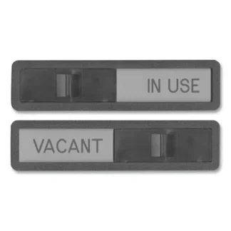 Headline® Vacant/In Use Sliding Door Sign, Black/Light Gray, 2.5" x 10.5"