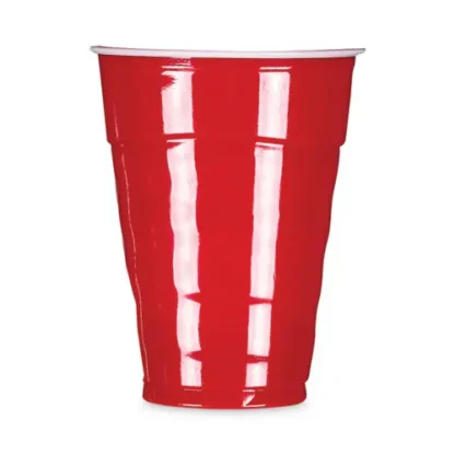 Hefty® Easy Grip Disposable Plastic Party Cups, 18 oz, Red, 50/Pack, 8 Packs/Carton