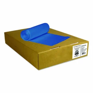 Heritage Eco Blend Max Can Liners, 23 gal, 0.8 mil, 28" x 45", Blue, 25 Bags/Roll, 10 Rolls/Carton