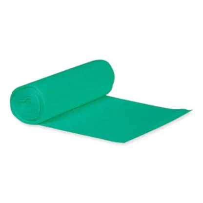 Heritage Eco Blend Max Can Liners, 33 gal, 0.8 mil, 33" x 39", Green, 25 Bags per Roll, 8 Rolls per Carton