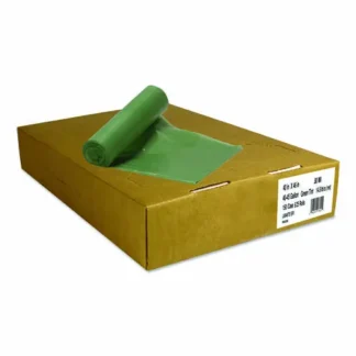 Heritage Eco Blend Max Can Liners, 45 gal, Green, 25 Bags/Roll, 6 Rolls/Carton
