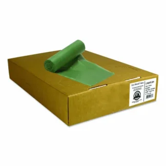 Heritage Eco Blend Max Can Liners, 60 gal, 0.8 mil, 38" x 58", Green, 20 Bags/Roll, 5 Rolls/Carton