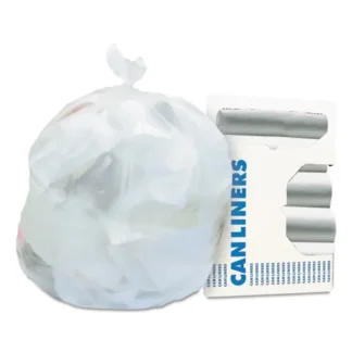 Heritage High-Density Waste Can Liners, 16 gal, 6 mic, 24" x 33", Natural, 50 Bags/Roll, 20 Rolls/Carton