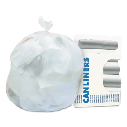 Heritage High-Density Waste Can Liners, 16 gal, 6 mic, 24" x 33", Natural, 50 Bags/Roll, 20 Rolls/Carton