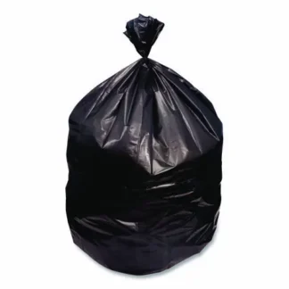 Heritage High-Density Waste Can Liners, 33 gal, 16 mic, 33 x 40, Black, Roll, 250/Carton