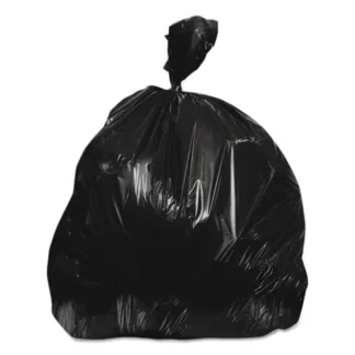 Heritage High-Density Waste Can Liners, 45 gal, 16 mic, 40" x 48", Black, 25 Bags/Roll, 10 Rolls/Carton