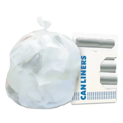Heritage High-Density Waste Can Liners, 45 gal, 16 mic, 40" x 48", Natural, 25 Bags/Roll, 10 Rolls/Carton