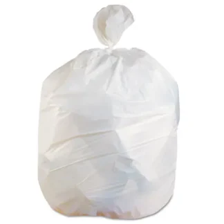 Heritage Linear Low-Density Can Liners, 60 gal, 0.75 mil, 38" x 58", White, 100/Carton