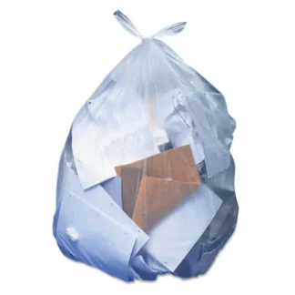 Heritage Linear Low-Density Can Liners, 60 gal, 1.1 mil, 38" x 58", Clear