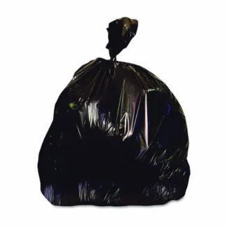 Heritage Reprocessed Resin Can Liners, 33 gal, 1.5 mil, 33" x 39", Black, 100/Carton