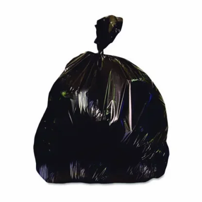 Heritage Reprocessed Resin Can Liners, 45 gal, 2 mil, 40" x 46", Black, 100/Carton