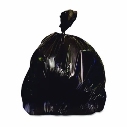 Heritage Reprocessed Resin Can Liners, 56 gal, 1.5 mil, 43" x 47", Black, 100/Carton