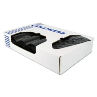 Heritage X-Liner Reprocessed Liners, 60 gal, 1.7 mil, 38" x 58", Black, 100/Carton