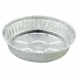 HFA® Round Aluminum Container, 37 oz, 8" Diameter, Silver, 500/Carton