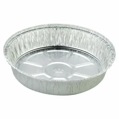 HFA® Round Aluminum Container, 37 oz, 8" Diameter, Silver, 500/Carton