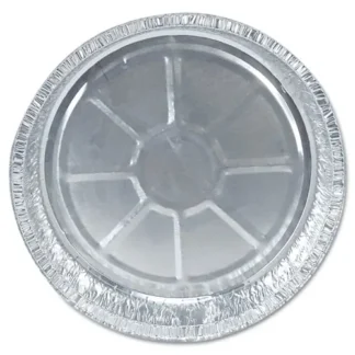 HFA® Round Aluminum Container with Lid, 48 oz, 9" Diameter, Silver, 500/Carton