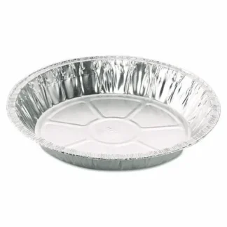 HFA® Round Aluminum Containers, 32 oz, 9.03" Diameter x 1.25" Height, Silver, 500/Carton