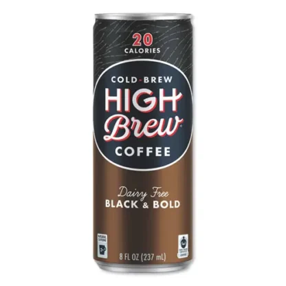 HIGH Brew® Coffee Cold Brew Coffee + Protein, Black and Bold, 8 oz Can