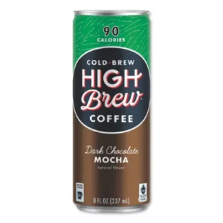 HIGH Brew® Coffee Cold Brew Coffee + Protein, Dark Chocolate Mocha, 8 oz Can, 12/Pack