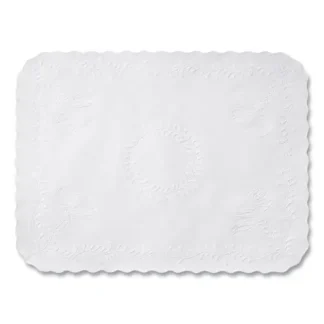 Hoffmaster® Anniversary Embossed Scalloped Edge Traymat, White, 14" x 19", 2000/Carton