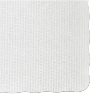Hoffmaster® Knurl Embossed Scalloped Edge Placemats, White, 1,000/Carton