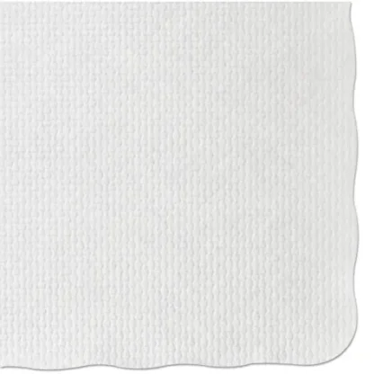 Hoffmaster® Knurl Embossed Scalloped Edge Placemats, White, 1,000/Carton