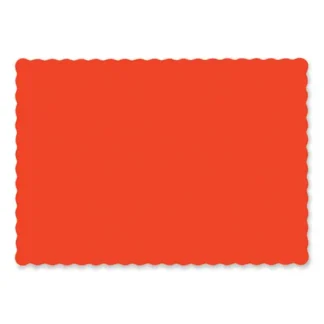 Hoffmaster® Solid Color Scalloped Edge Placemats, Bittersweet, 1,000/Carton (10" x 14")