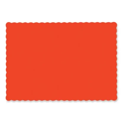 Hoffmaster® Solid Color Scalloped Edge Placemats, Bittersweet, 1,000/Carton (10" x 14")