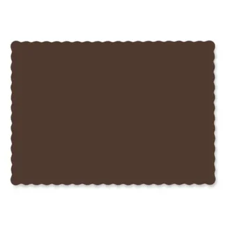 Hoffmaster® Solid Color Scalloped Edge Placemats, Chocolate, 1,000/Carton