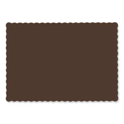 Hoffmaster® Solid Color Scalloped Edge Placemats, Chocolate, 1,000/Carton