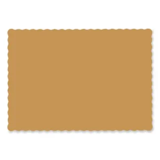 Hoffmaster® Solid Color Scalloped Edge Placemats, Gold, 1,000/Carton