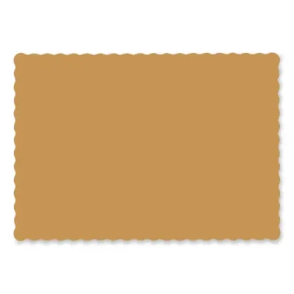 Hoffmaster® Solid Color Scalloped Edge Placemats, Gold, 1,000/Carton