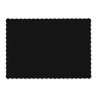Hoffmaster® Solid Color Scalloped Edge Placemats, Black, 1000/Carton