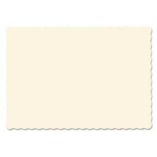 Hoffmaster® Solid Color Scalloped Edge Placemats, Ecru, 1000/Carton